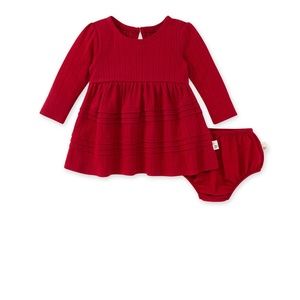 Burt’s Bees Cardinal Pointelle dress and diaper cover